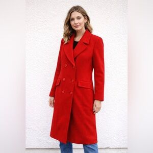Red Double-Breasted Coat